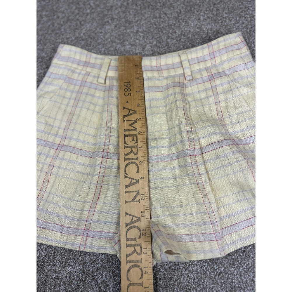 Isabel Marant Yellow Plaid Jean Shorts - Picture 9 of 10
